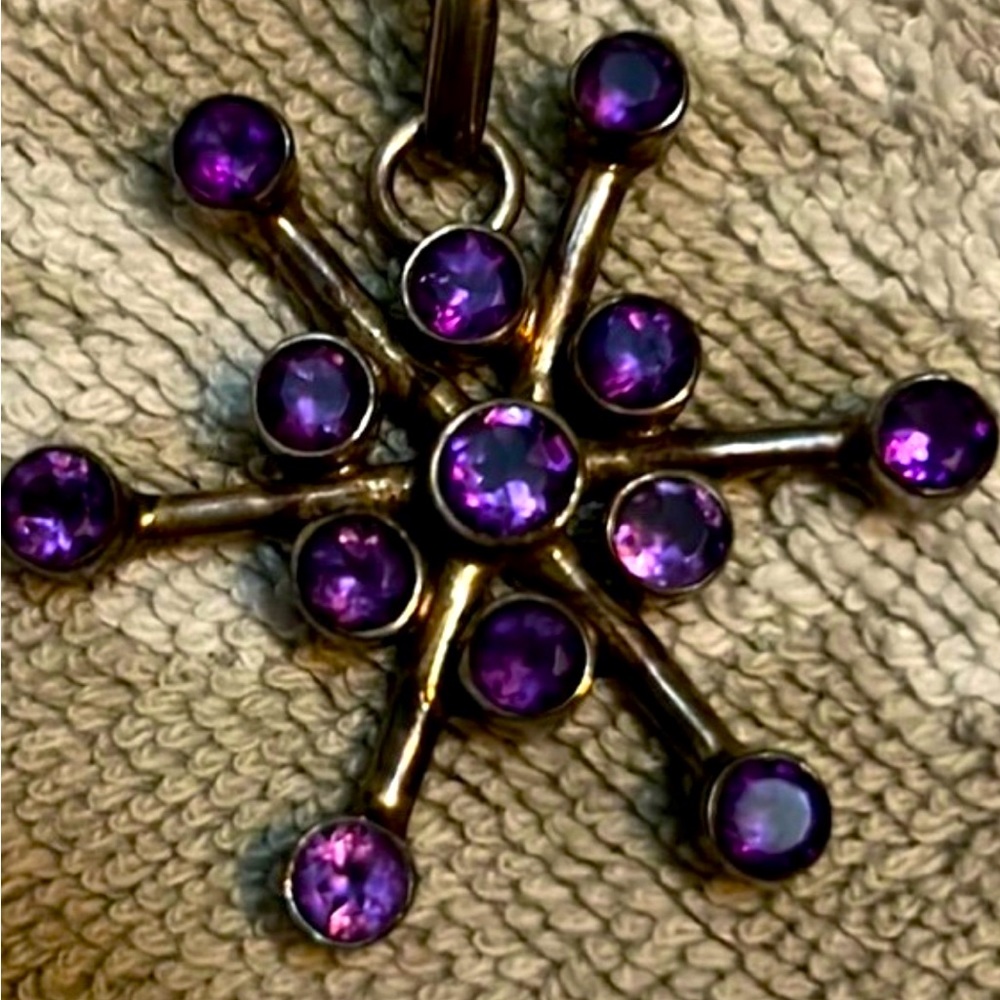 Sterling and Amethyst Pendant and Choker